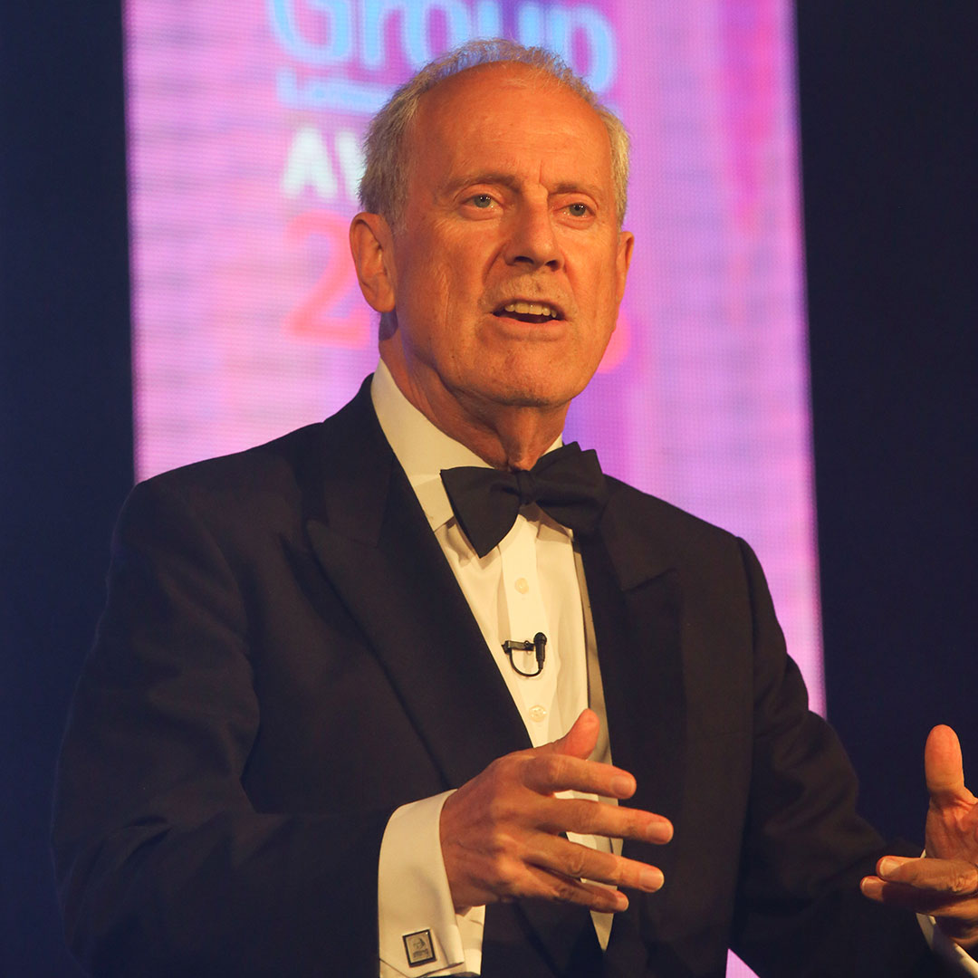 Gyles Brandreth at the 2018 Group Leisure & Travel Awards Gyles Brandreth