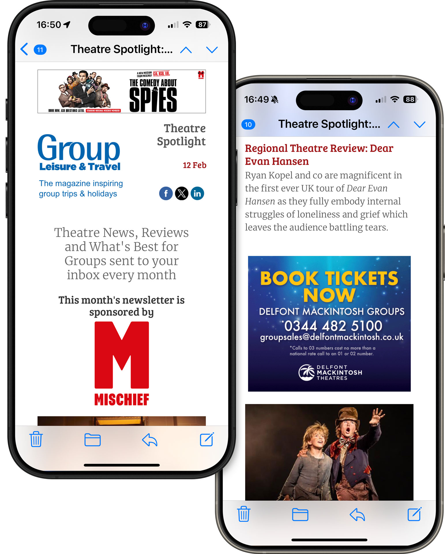 Theatre Spotlight example on iPhone